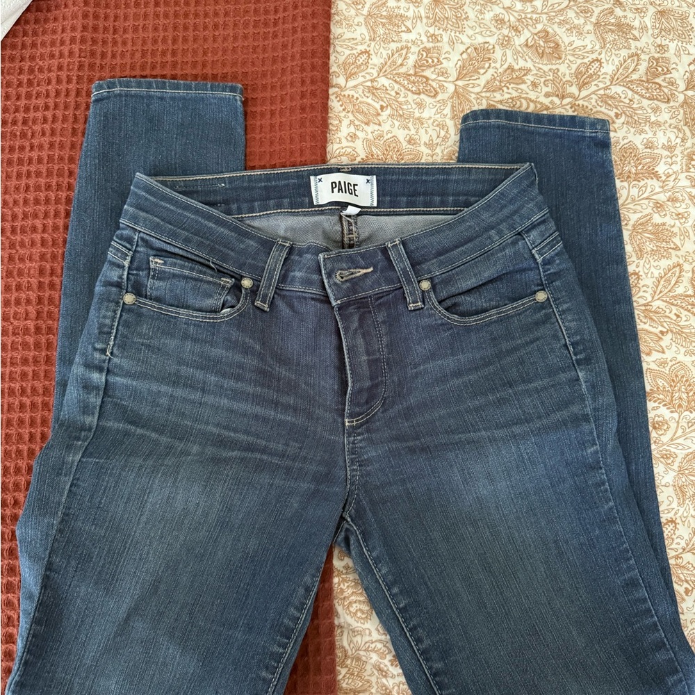Paige Denim Women's Blue Jeans Verdugo Crop Petite Jean skinny